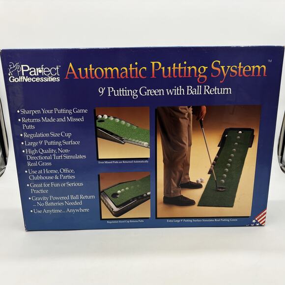 Vtg Par-Fect Golf Necessities Automatic Indoor Putting Green Gravity Fed Golfing - Picture 4 of 9